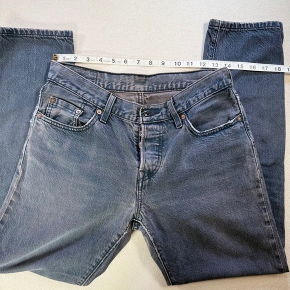 Levi's 501 Selvedge Denim Faded Black With Patch Knee 28 X 28 (25x32) 2015 - Picture 4 of 17